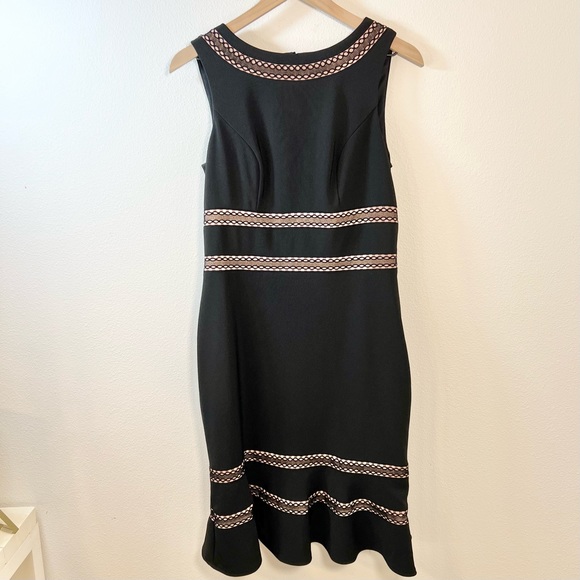 White House Black Market Dresses & Skirts - White House Black Market | Black/Beige MIDI Mermaid Flare Sheath Dress | Size 6